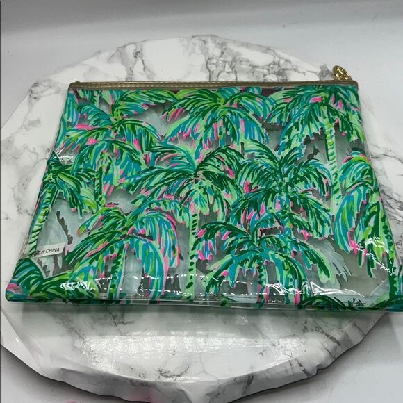 LILLY PULITZER Pink Suite Views Vinyl Pouch and Drink Koozie - Picture 3 of 6